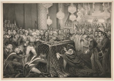 Os restos mortais do imperador Napoleão nos Inválidos de Nicolas Eustache Maurin