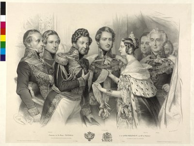 A Rainha Vitória de Inglaterra entrega ao Rei Luís Filipe de França a Ordem da Jarreteira de Nicolas Eustache Maurin