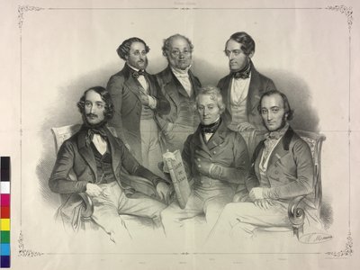 Quadro com imagens de Henry Wilhelm Ernst, famoso violinista (litografia) de Nicolas Eustache Maurin