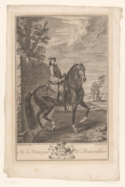 Retrato equestre de Paul de Beauvilliers M. le Marquis de Beauvilliers (título no objeto) de Nicolas Gabriel Dupuis