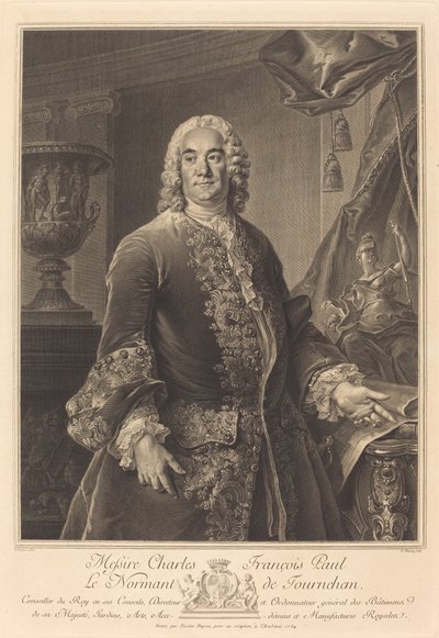 Charles François Paul Le Normant de Tournehem de Nicolas Gabriel Dupuis after Louis Tocqué