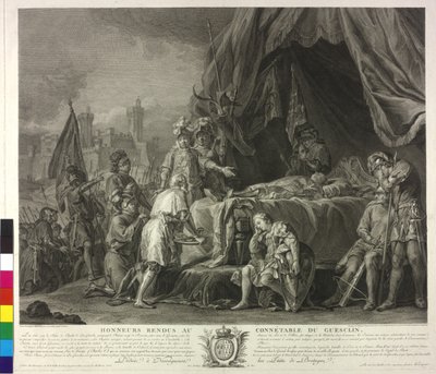 O cadáver de Bertrand Duguesclin (gravura) de Nicolas Guy Brenet