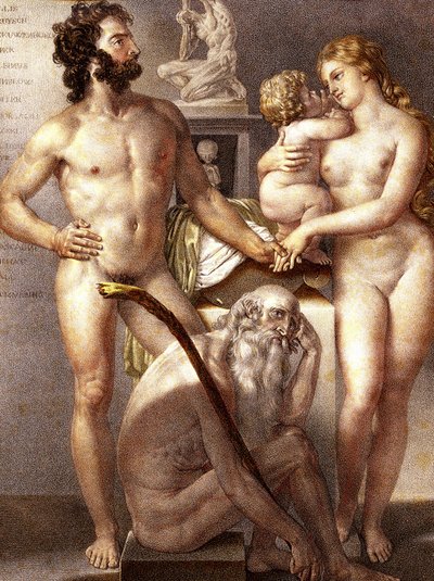 Anatomia do Homem - As 3 Idades 1884 de Nicolas Henri (after) Jacob