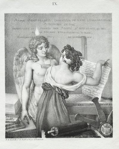 O gênio da litografia, 1819. de Nicolas Henri Jacob