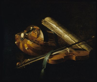 Natureza morta com instrumentos musicais, 1756. de Nicolas Henri Jeaurat de Bertry