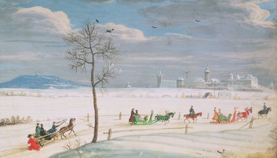 Snowscape alemão com trenós de Nicolas Hoffmann