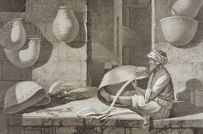 The Basket Maker, do Volume II Artes e Ofícios de "Descrição do Egito", gravado por Schroeder, pub. sob as ordens de Napoleão de Nicolas Jacques (after) Conte