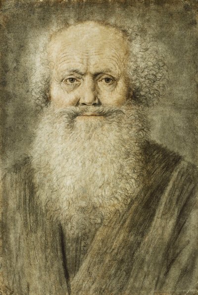 Retrato de um homem barbudo, comprimento do busto de Nicolas Lagneau or Lanneau