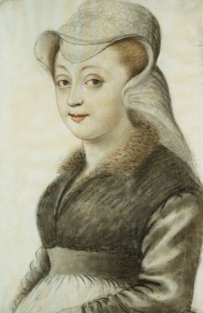 Retrato de uma jovem mulher, meio comprimento, virado para a esquerda de Nicolas Lagneau or Lanneau