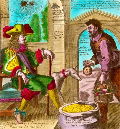 Imposto sobre o Terceiro Estado: “A Aranha e a Mosca” ou “O Nobre e o Camponês” de Nicolas and Lagniet Jacques Guerard