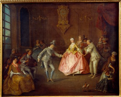 Antes do baile de máscaras. Pintura de Nicolas Lancret (1690-1743) de Nicolas Lancret