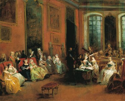 Concerto no Hôtel parisiense de Pierre Crozat, c.1719-20 (óleo sobre tela) de Nicolas Lancret