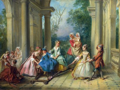 As Quatro Idades do Homem: Infância, c.1735 (óleo sobre tela) de Nicolas Lancret