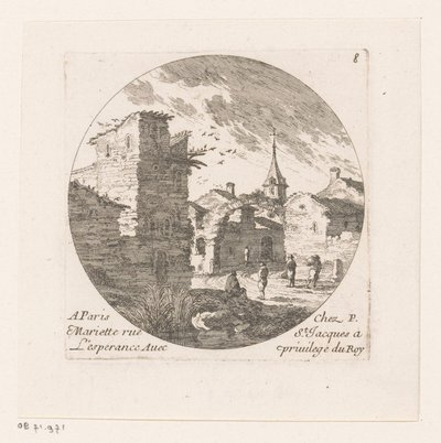 Figuras nas ruínas de um portão de Nicolas Perelle