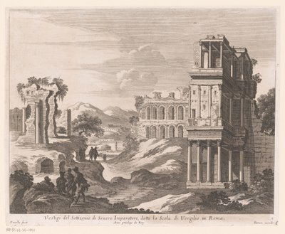 Vista das ruínas de Settizonio
Vestigi del Settizonio di Severo Imperatore (título sobre o objecto) de Nicolas Perelle