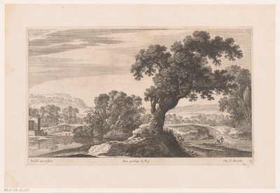 Paisagem com árvore no lago de Nicolas Perelle