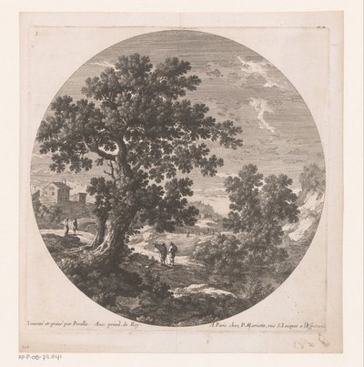 Paisagem com árvores e andarilhos de Nicolas Perelle