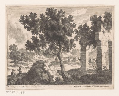 Paisagem com ruína com arcos de Nicolas Perelle