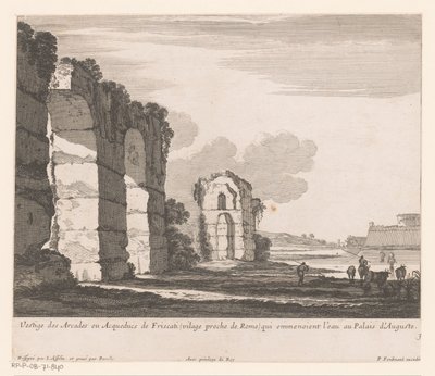 Paisagem com ruínas e vaqueiros
Vestige des Arcades ou Acqueducs de Friscati (...) (título sobre o objecto) de Nicolas Perelle
