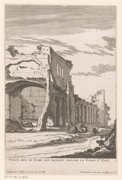 Ruínas de um aqueduto em Roma
Vieux Mur de Rome dit Aquaduc proche la Porte St. Paul (título sobre o objecto) de Nicolas Perelle