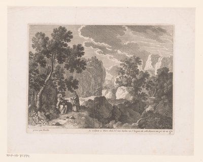 Tentação de Cristo por Satanás Paisagens com cenas da vida de Cristo (título da série) de Nicolas Perelle