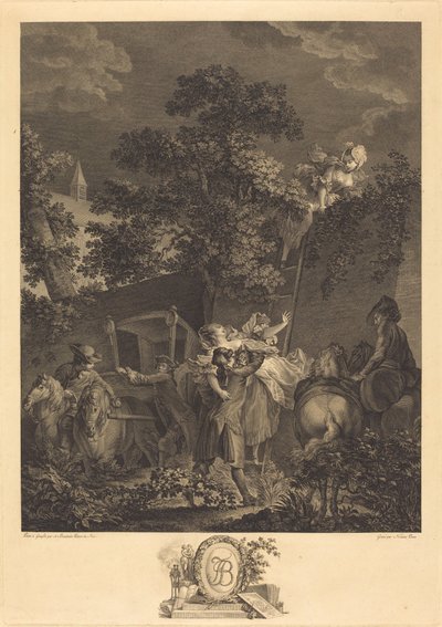 O rapto noturno de Nicolas Ponce after Pierre Antoine Baudouin
