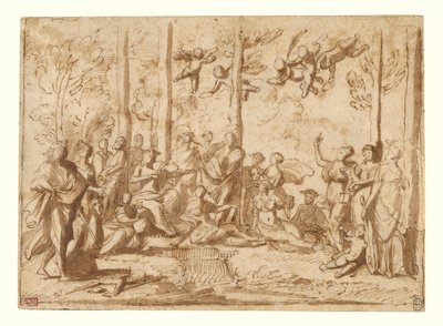 Apolo e as Musas no Monte Parnaso de Nicolas Poussin