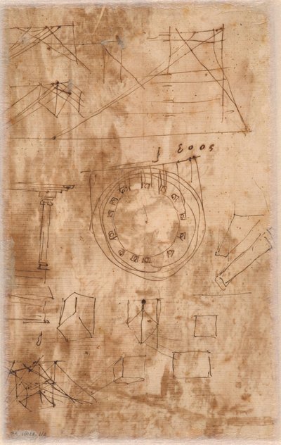 Rabiscos arquitectónicos (verso) de Nicolas Poussin