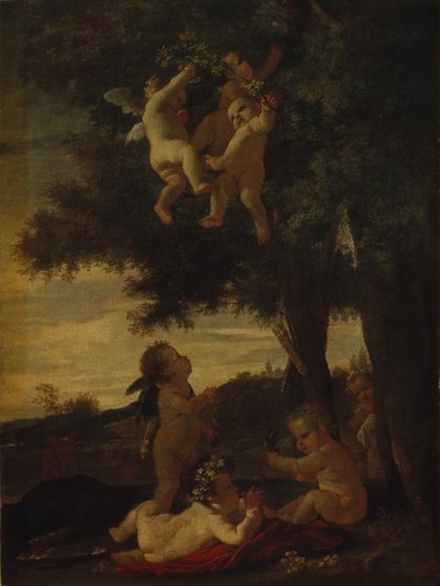 Cupidos e gênios, 1630-1633 de Nicolas Poussin