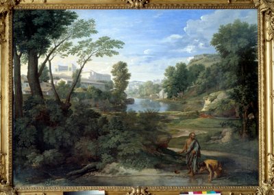 Diogene jogando seu ecvil. Pintura de Nicolas Poussin de Nicolas Poussin