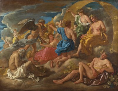 Hélio e Faetonte com Saturno e as quatro estações de Nicolas Poussin