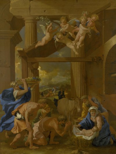 A adoração dos pastores de Nicolas Poussin