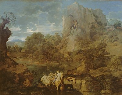 Paisagem com Hércules e Caco, c.1656 de Nicolas Poussin