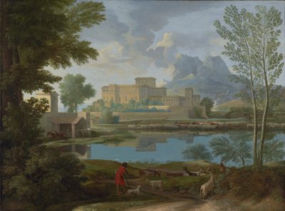 Paisagem com uma calma (Un Tem[p]s calme et serein) de Nicolas Poussin