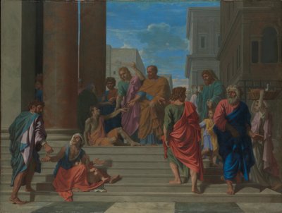 Santos Pedro e João curando o coxo de Nicolas Poussin