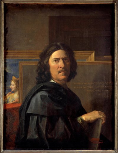 Auto-retrato aos 56 anos Pintura de Nicolas Poussin de Nicolas Poussin