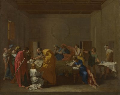Sete sacramentos: Extreme Unction, ca 1637-1640 de Nicolas Poussin
