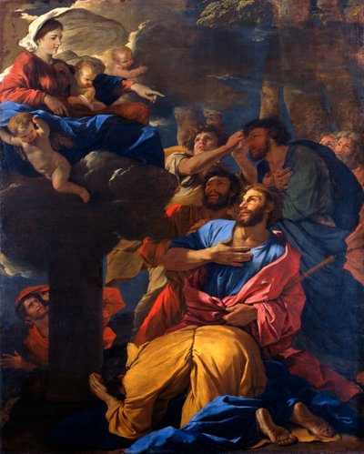 A aparição da Virgem a São Tiago, o Grande, c1629-1630 de Nicolas Poussin