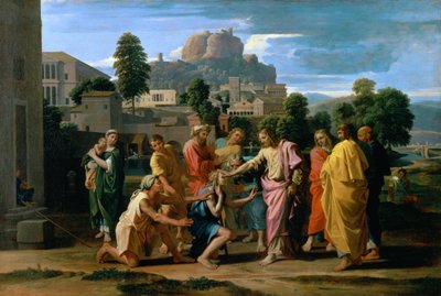 O Cego de Jericó ou Cristo Cura o Cego, 1650 de Nicolas Poussin