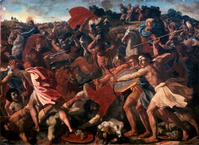 Vitória de Josué sobre os amalequitas, 1625-1626. de Nicolas Poussin