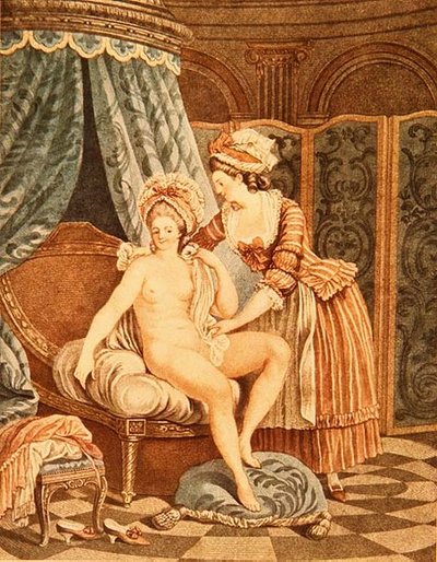 A Toilette, gravada por Louis Marin Bonnet (1736-93) (mezzotint) de Nicolas Rene (after) Jollain