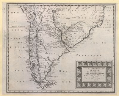 PARAGUAYR. CHILE. LA TERRE, et LES ISLES MAGELLANICQUES. Extraído de várias Relações / Por N. SANSON d
