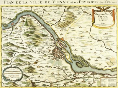 Mapa da cidade de Viena, 1692 de Nicolas Sanson DAbbeville