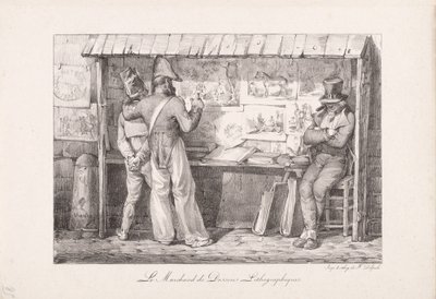 O vendedor de litografia de Nicolas Toussaint Charlet