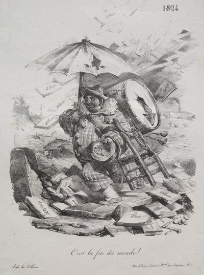 Esboços litográficos: é o fim do mundo! frontispício, 1824. de Nicolas Toussaint Charlet