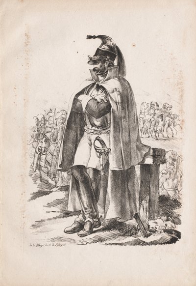 Trajes Militares: Homem de Cavalaria de Nicolas Toussaint Charlet