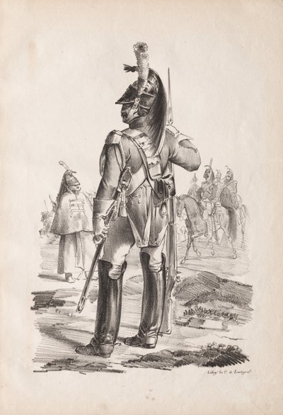 Trajes militares: Granadeiro da Guarda Real, 1814-18. de Nicolas Toussaint Charlet