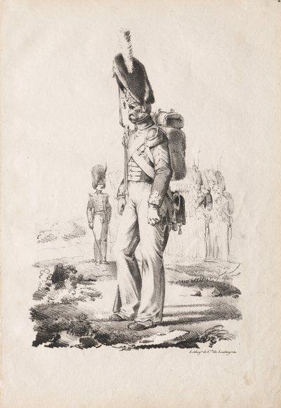 Trajes militares: Infantaria Sargent, 1817-18. de Nicolas Toussaint Charlet
