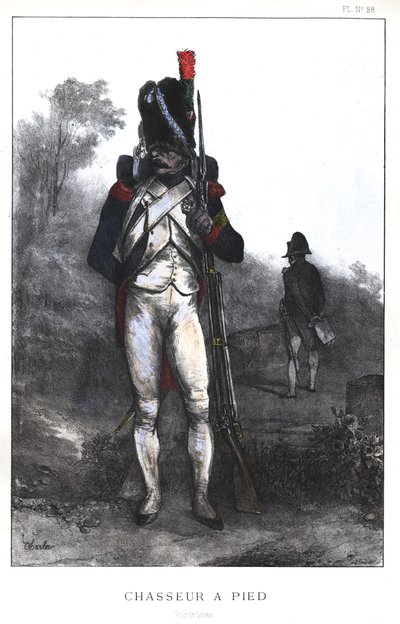 Guerras Napoleónicas, Exército Francês, Chasseur de Pé da Guarda Imperial em traje de gala, 1845 de Nicolas Toussaint Charlet