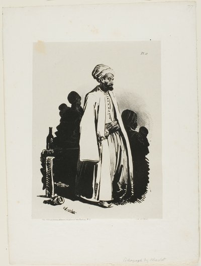 Standing Turk, placa onze de Ink Sketches de Charlet de Nicolas Toussaint Charlet